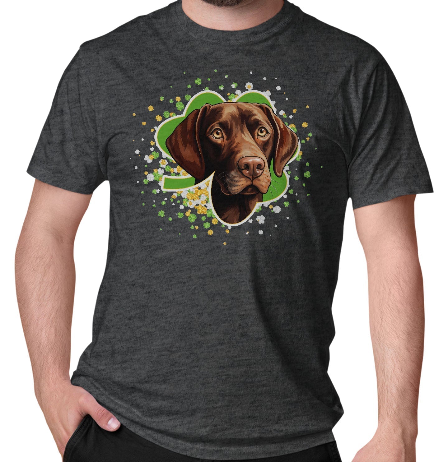 Big Clover St. Patrick's Day Labrador Retriever (Chocolate) - Adult Unisex T-Shirt