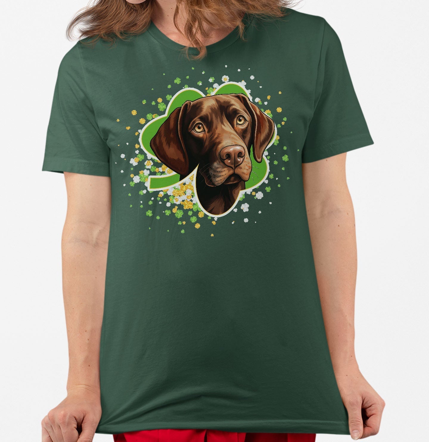 Big Clover St. Patrick's Day Labrador Retriever (Chocolate) - Adult Unisex T-Shirt