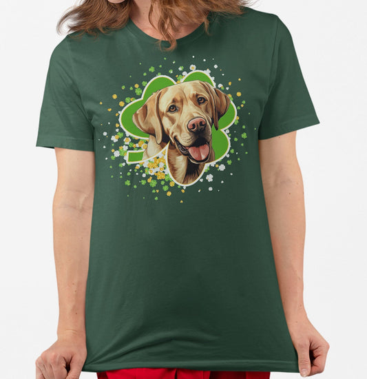 Big Clover St. Patrick's Day Labrador Retriever (Yellow) - Adult Unisex T-Shirt