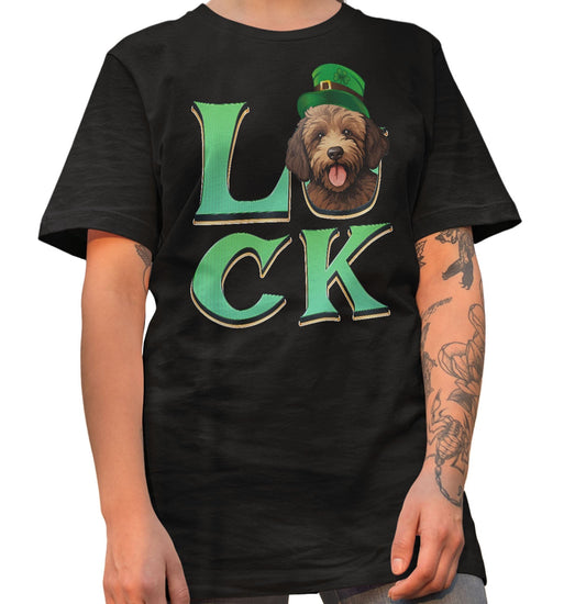 Big LUCK St. Patrick's Day Labradoodle (Chocolate) - Adult Unisex T-Shirt