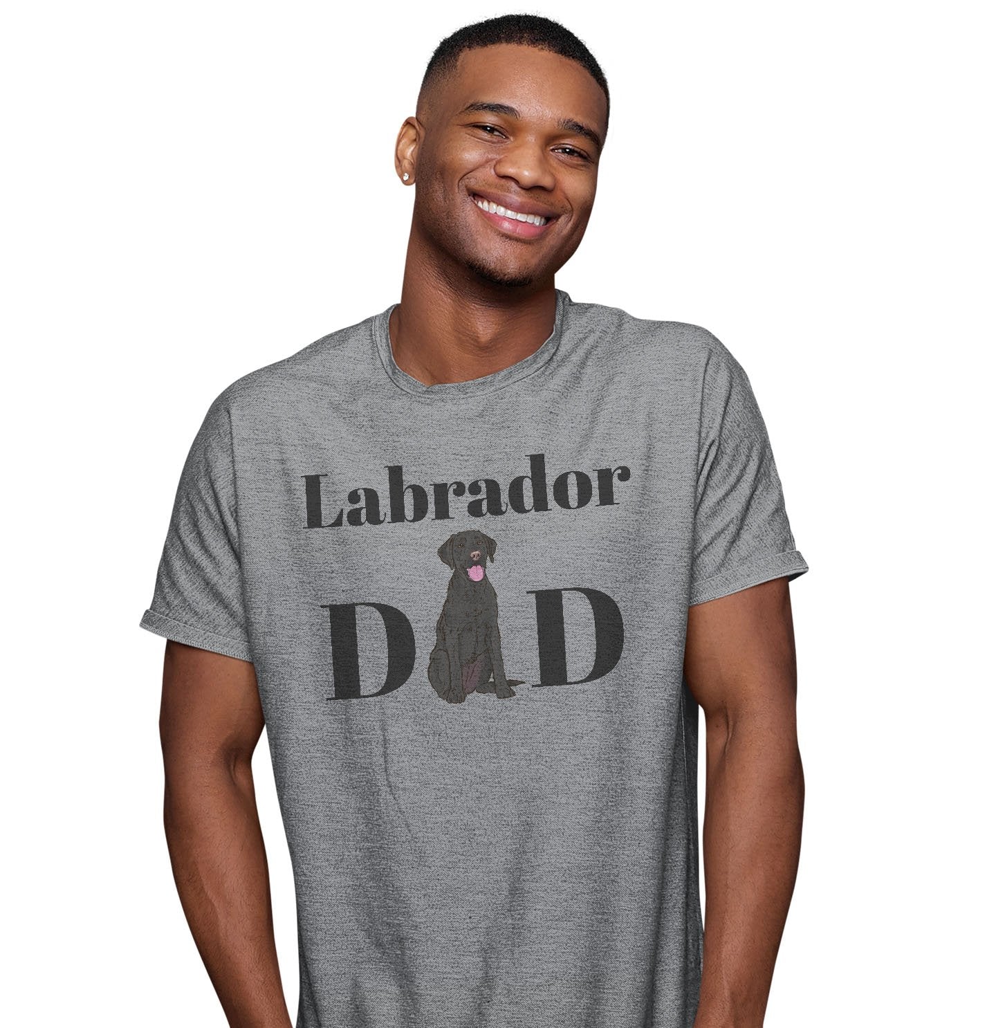 Black Labrador Dad Illustration - Adult Unisex T-Shirt