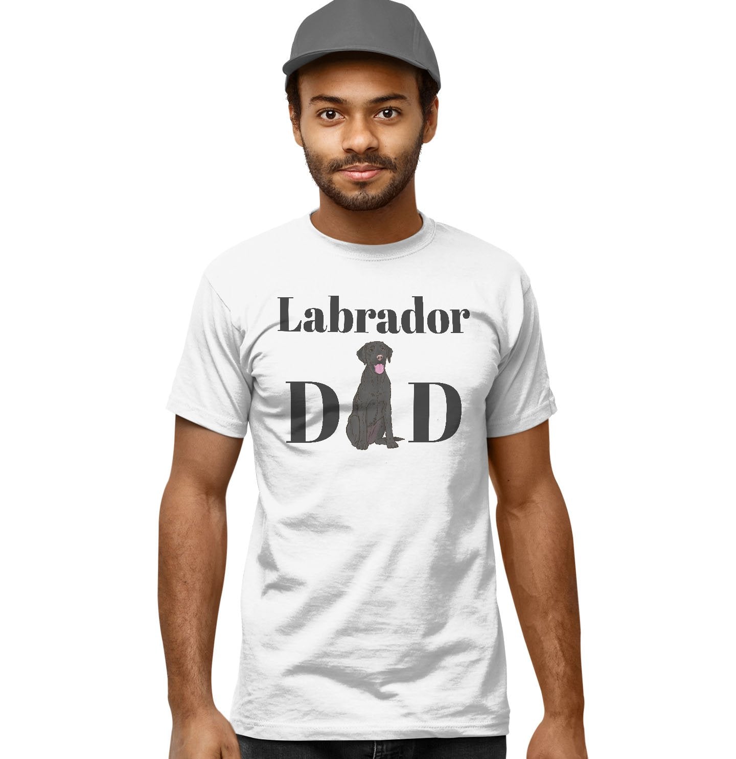 Black Labrador Dad Illustration - Adult Unisex T-Shirt