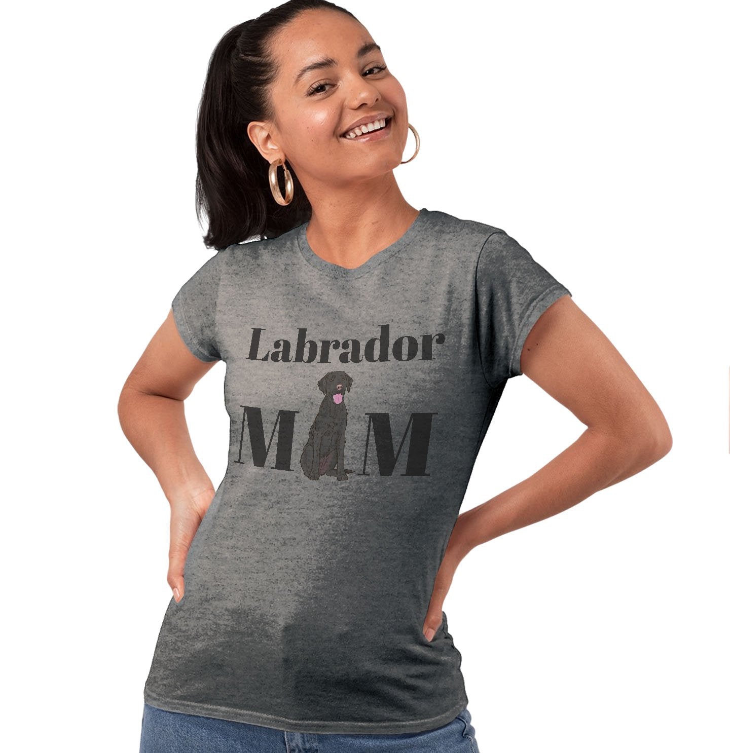 Black Labrador Mom Illustration - Women's Tri-Blend T-Shirt