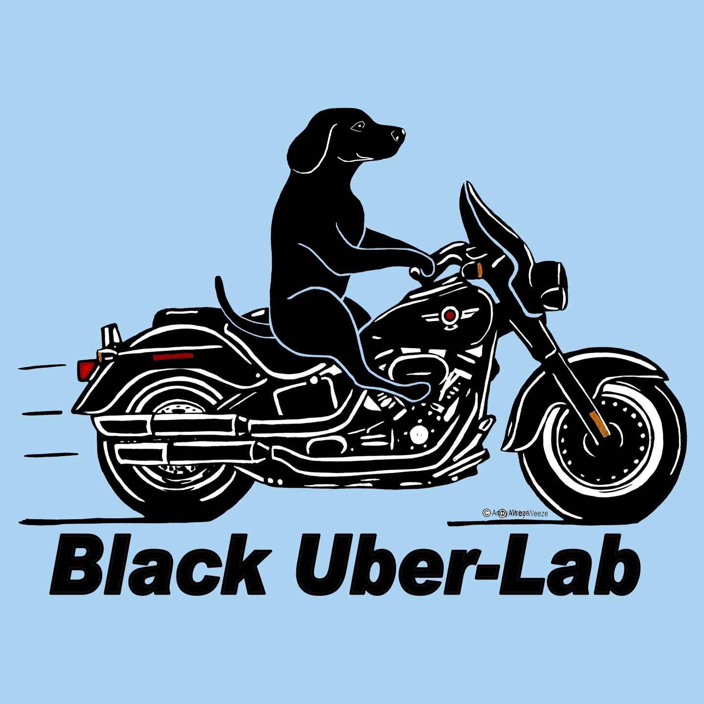 Black Lab Biker - Adult Unisex T-Shirt