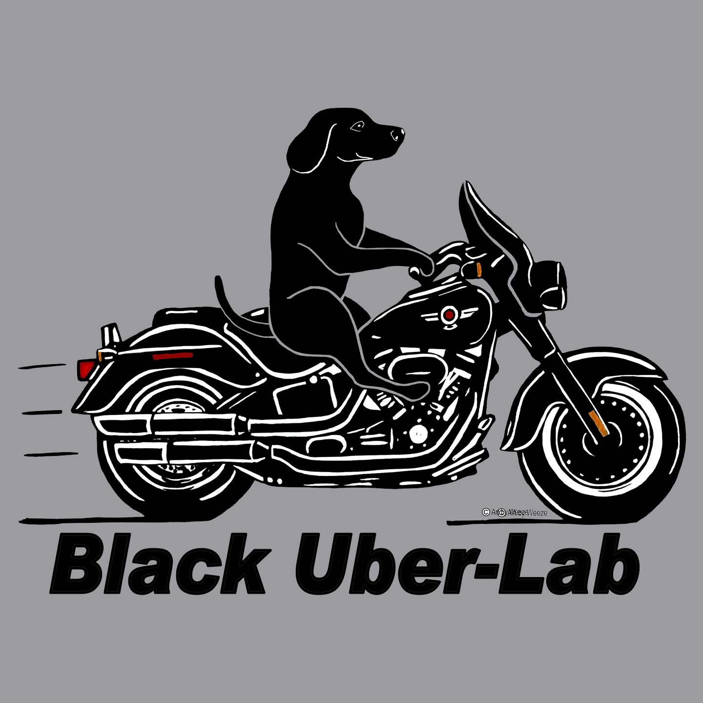 Black Lab Biker - Adult Unisex Long Sleeve T-Shirt