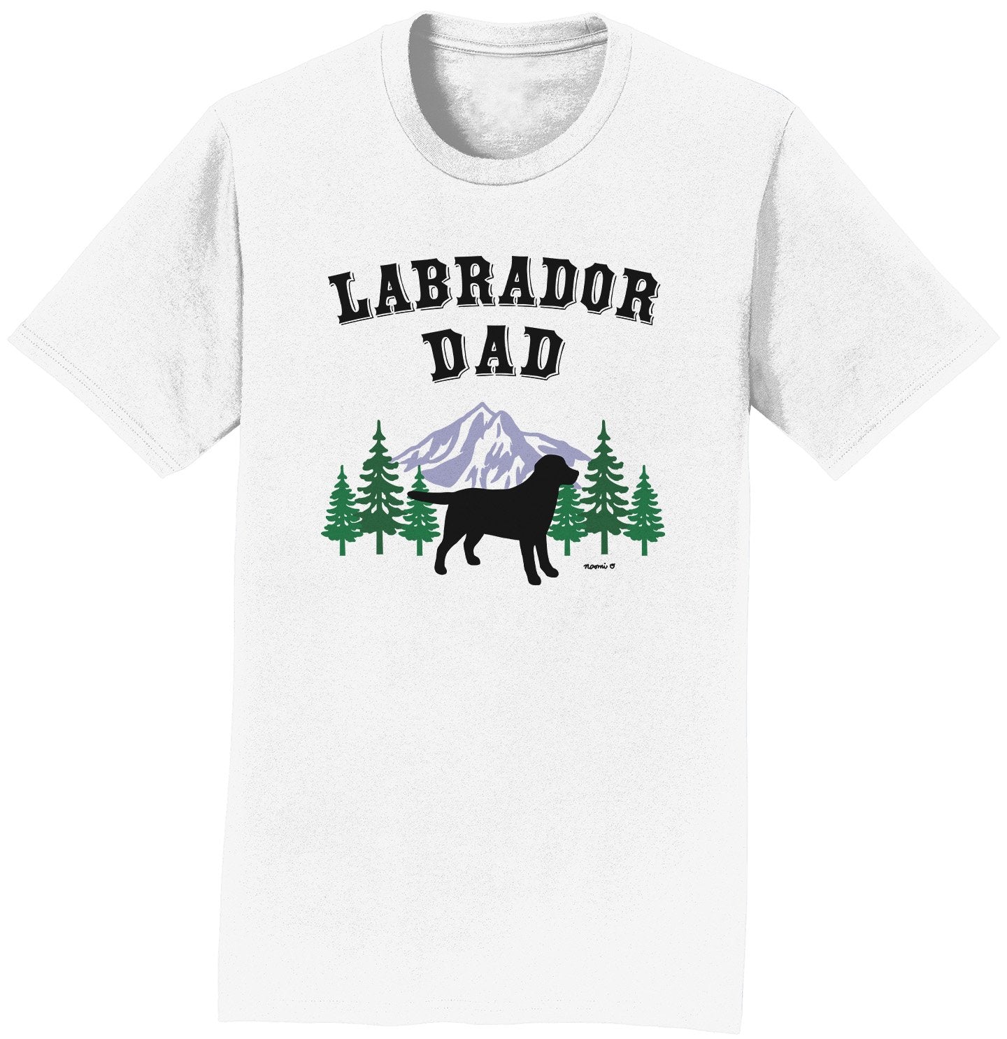 Black Lab Dad Mountain - Adult Unisex T-Shirt