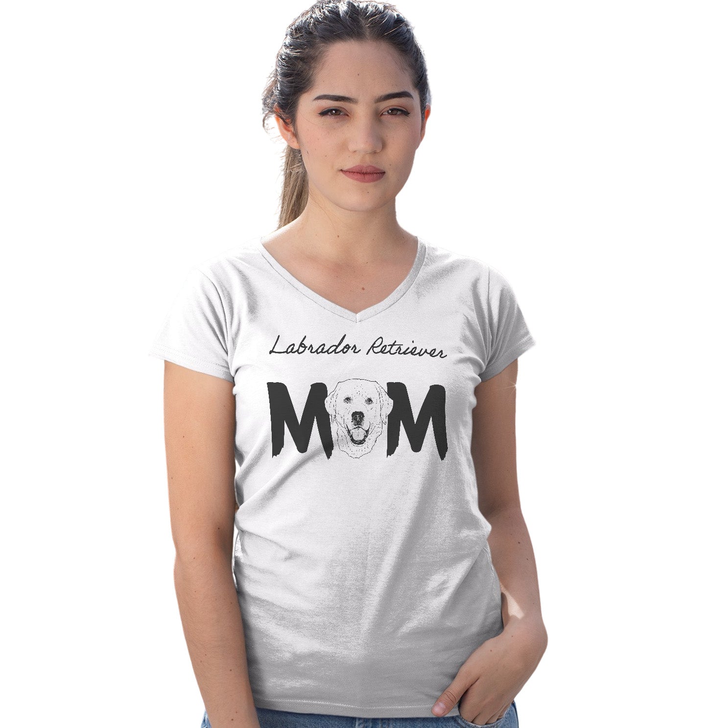 Yellow Labrador Breed Mom - Women's V-Neck T-Shirt