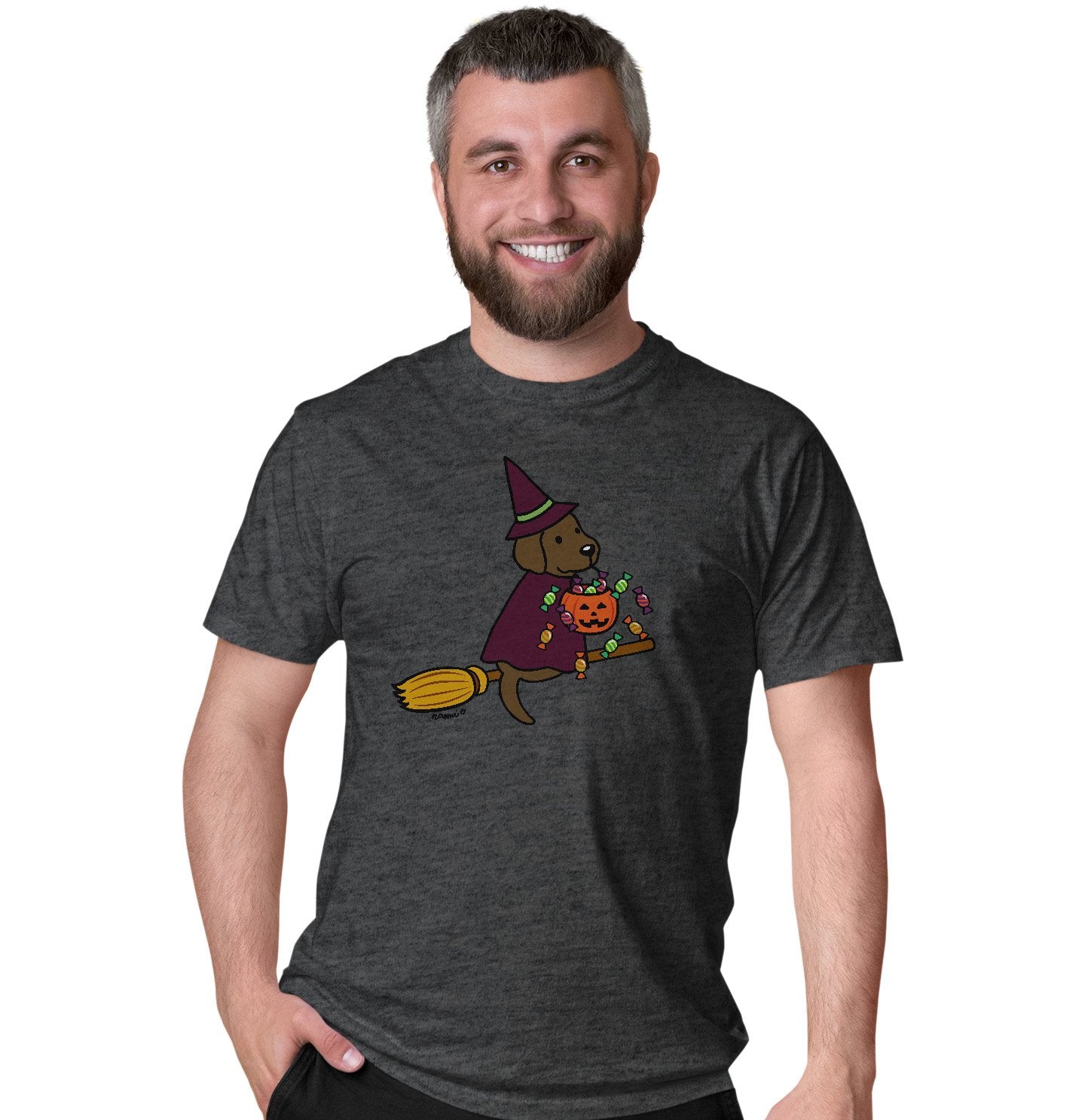 Chocolate Lab Witch - Halloween - T-Shirt