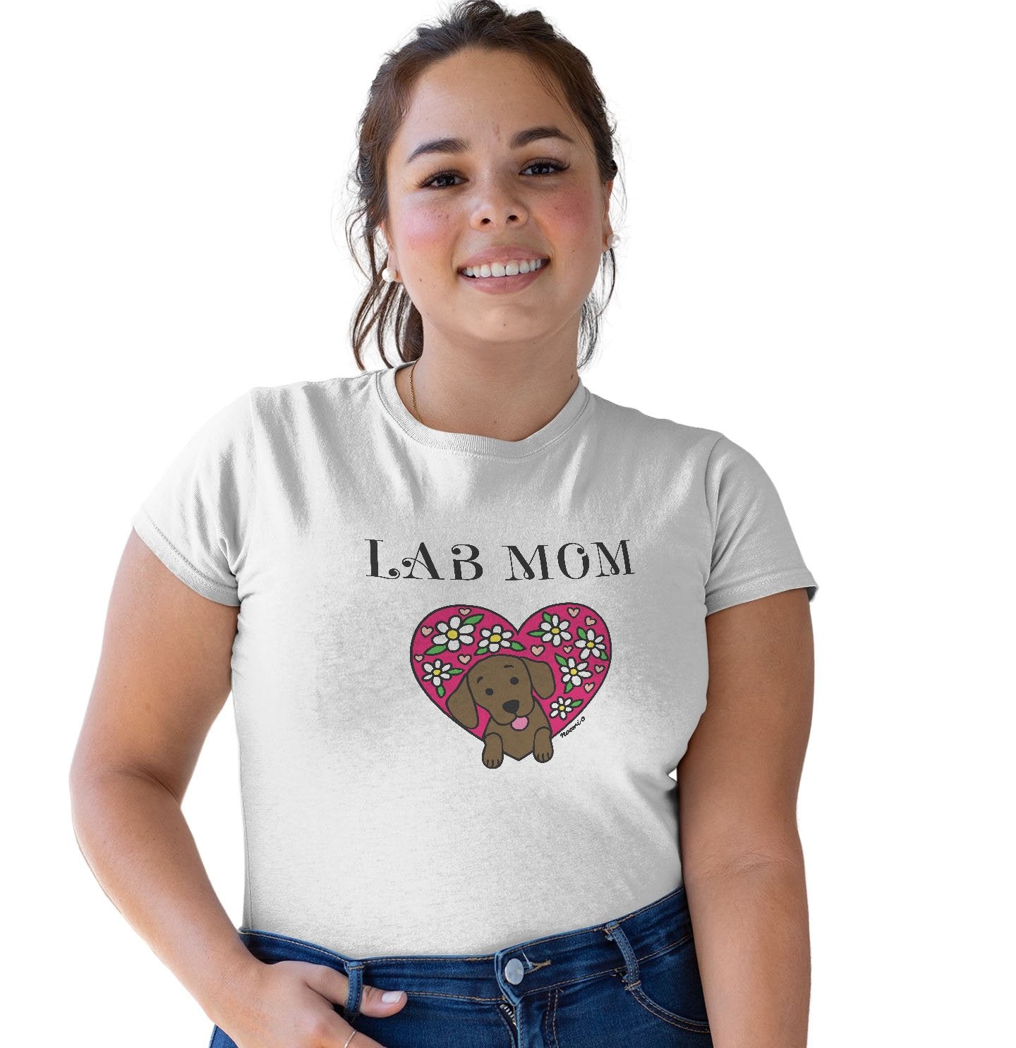 Flower Heart Chocolate Lab Mom - Women's Tri-Blend T-Shirt