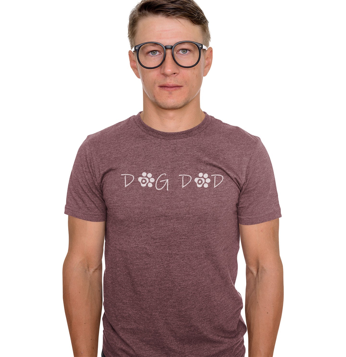 Paw Text Dog Dad - Adult Tri-Blend T-Shirt