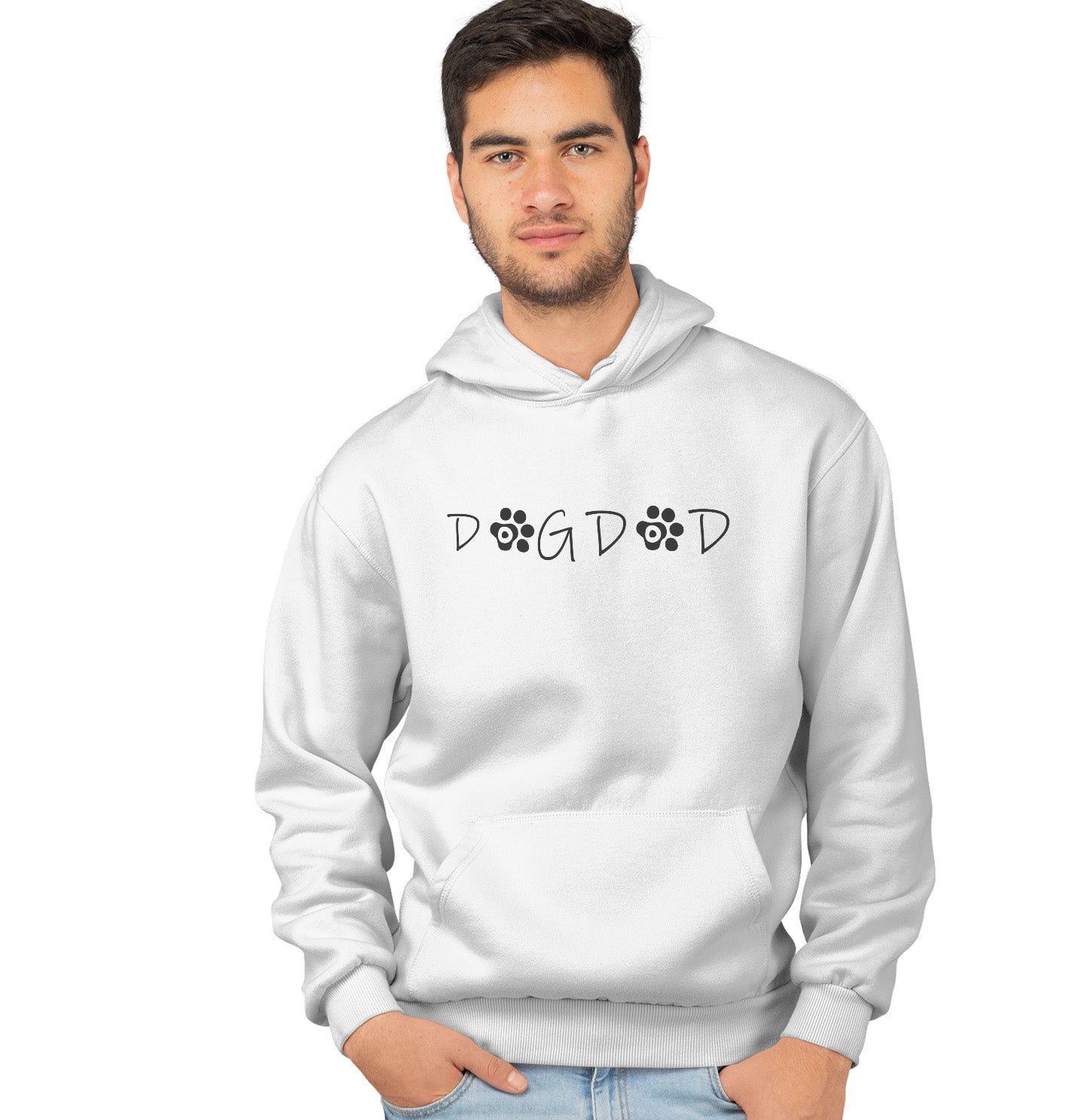 Paw Text Dog Dad - Adult Unisex Hoodie Sweatshirt