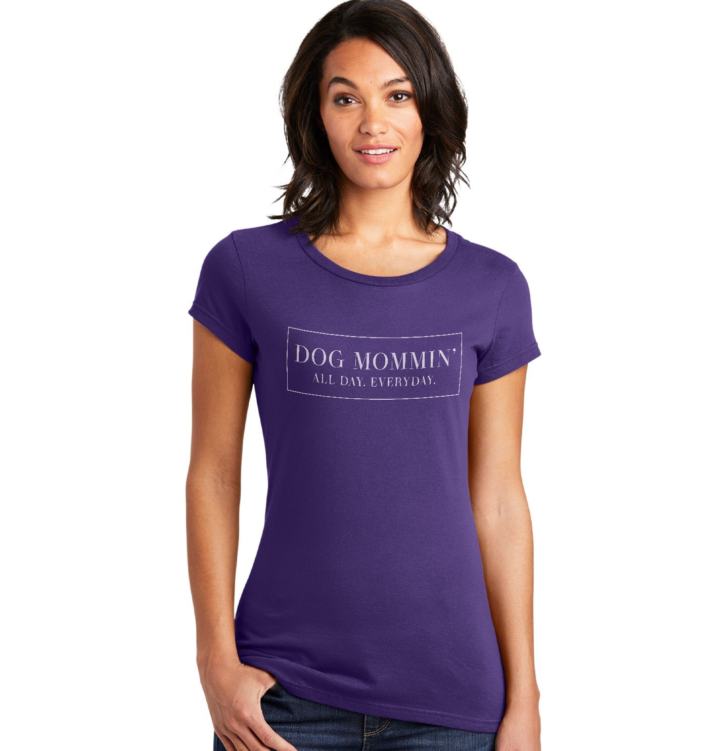 Dog Mommin All Day - Women's Fitted T-Shirt