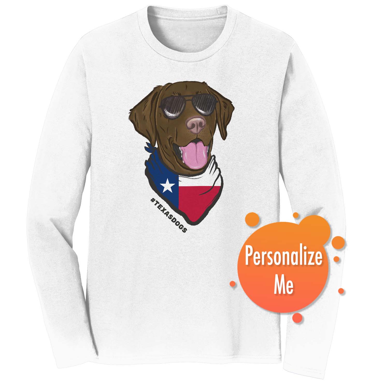 Any State Bandana Lab - Personalized Custom Adult Unisex Long Sleeve T-Shirt