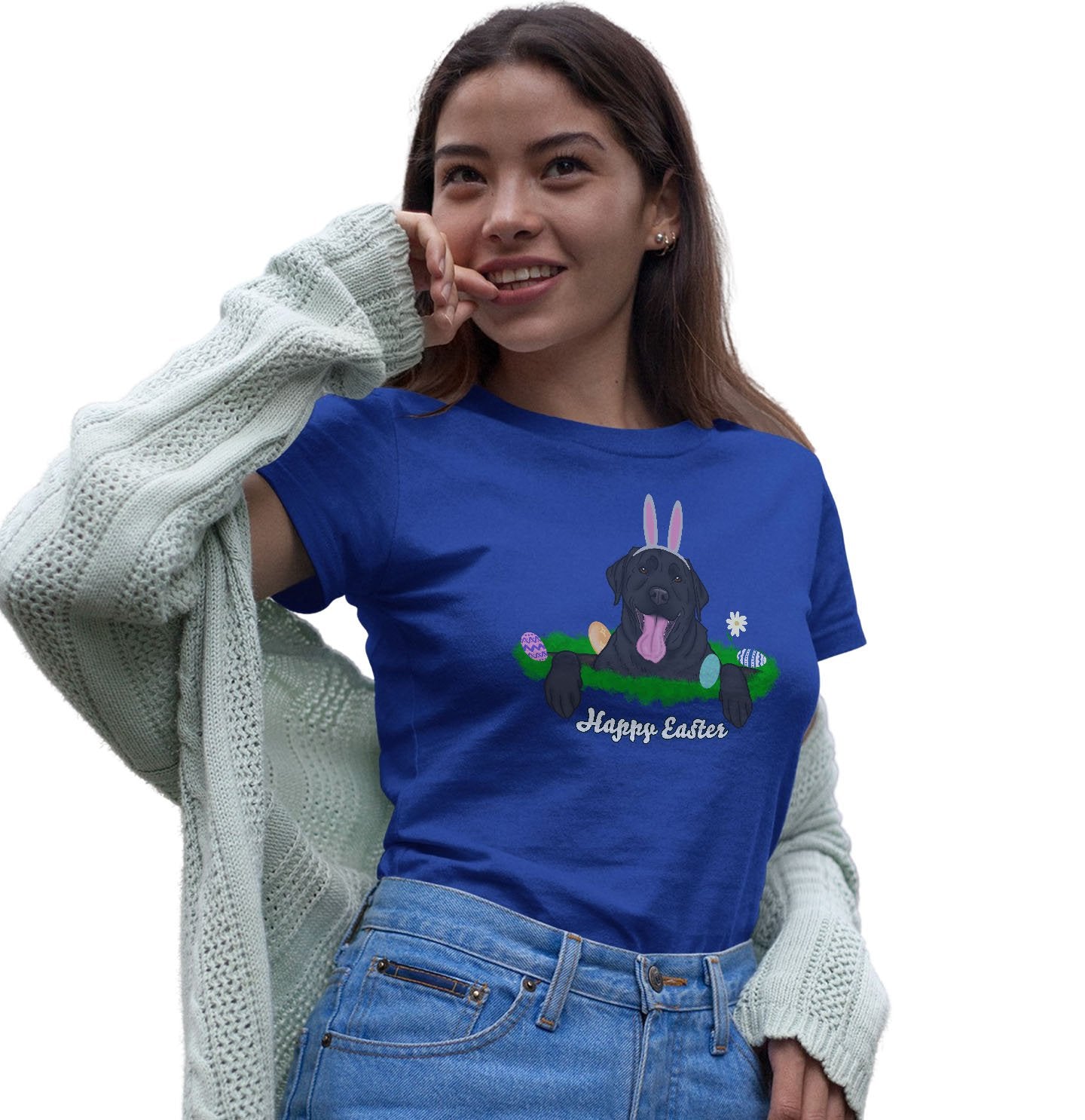Rabbit Hole Black Labrador - Women's Fitted T-Shirt