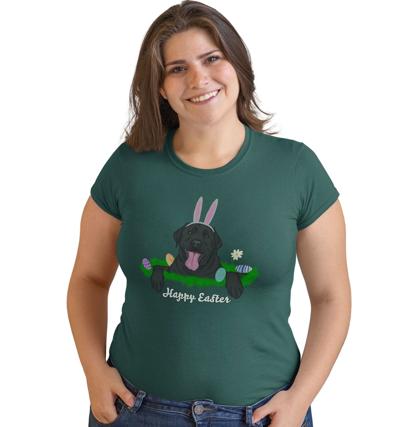 Rabbit Hole Black Labrador - Women's Fitted T-Shirt