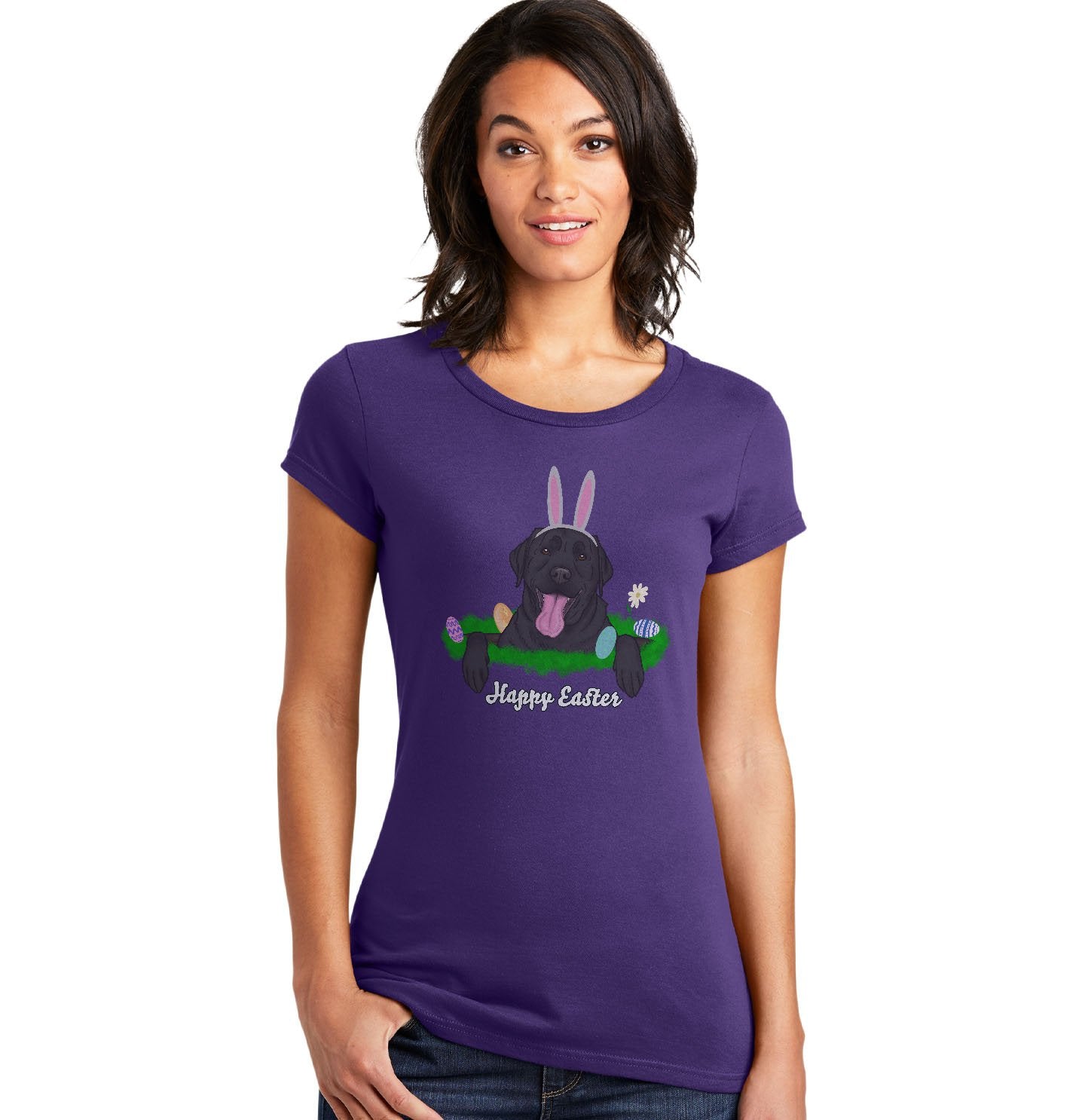 Rabbit Hole Black Labrador - Women's Fitted T-Shirt