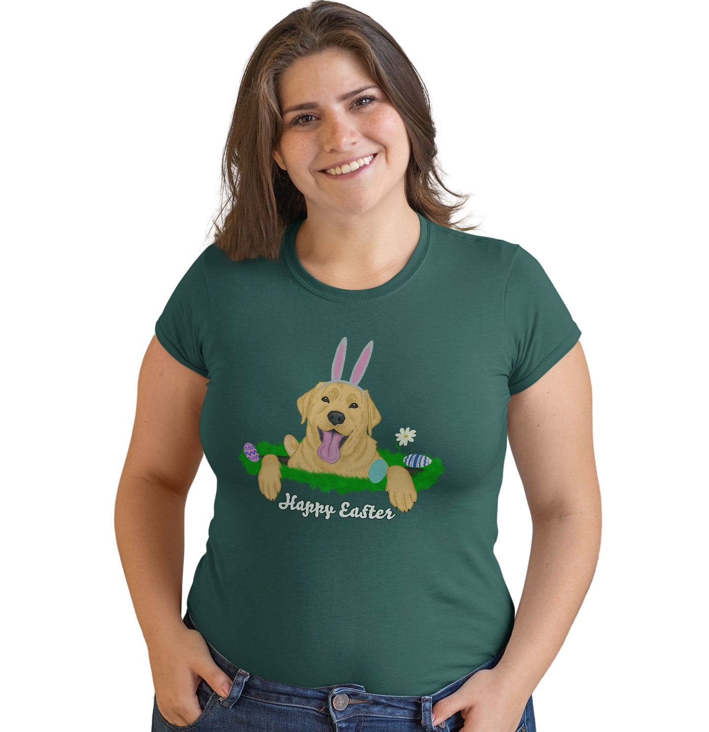Rabbit Hole Yellow Labrador - Women's Fitted T-Shirt
