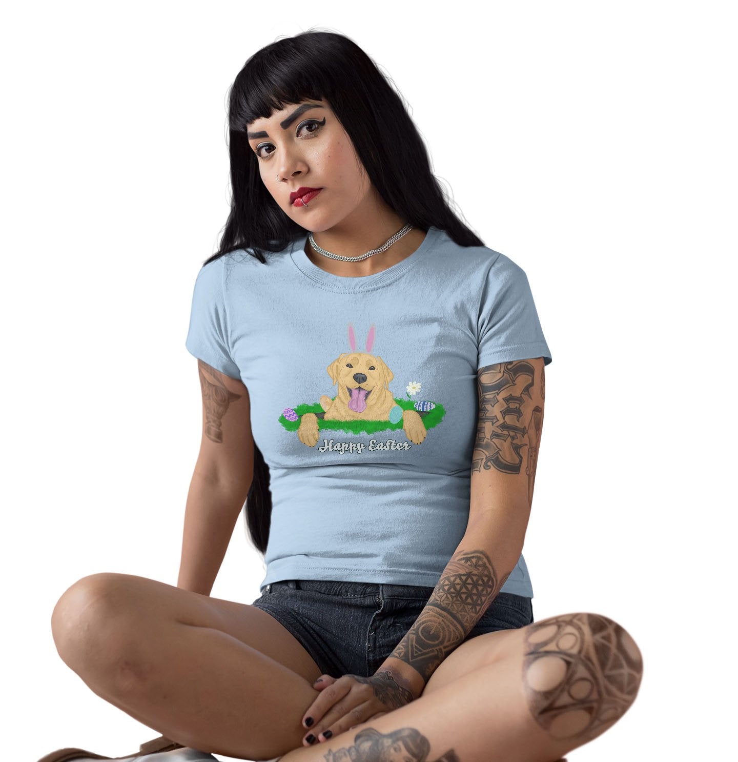 Rabbit Hole Yellow Labrador - Women's Fitted T-Shirt