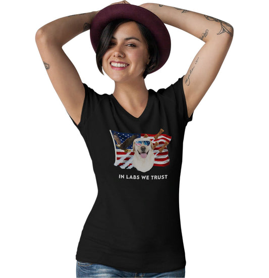 In Labs We Trust Yellow | Ladies' V-Neck Shirt