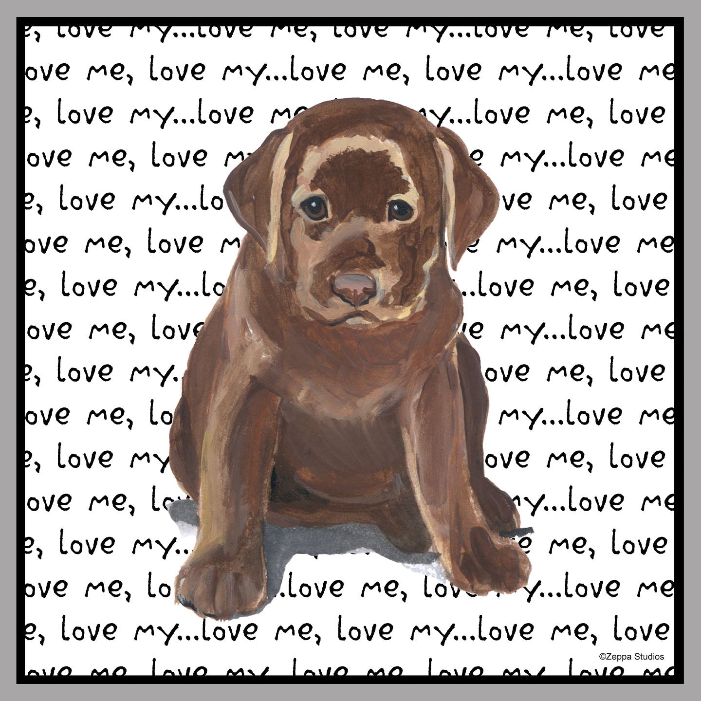 Chocolate Lab Puppy Love Text - Women's V-Neck T-Shirt