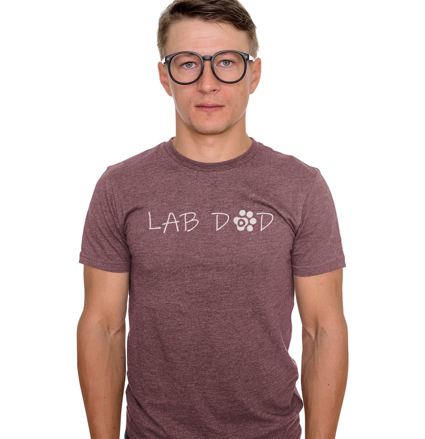 Paw Text Lab Dad - Adult Tri-Blend T-Shirt