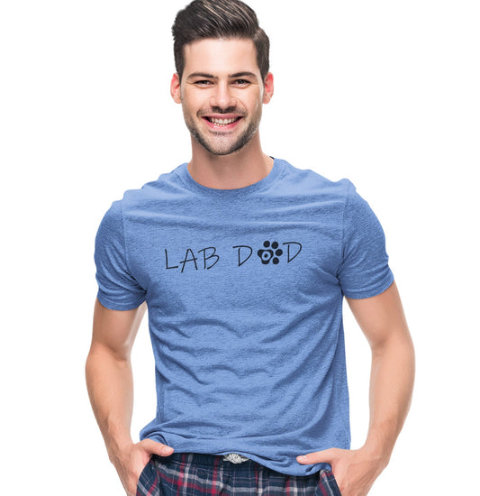 Paw Text Lab Dad - Adult Tri-Blend T-Shirt