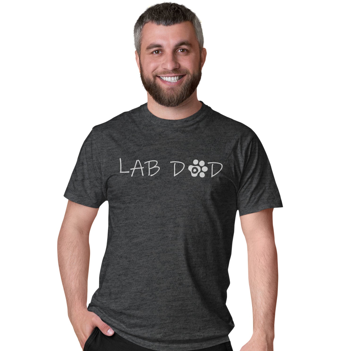 Paw Text Lab Dad - Adult Unisex T-Shirt