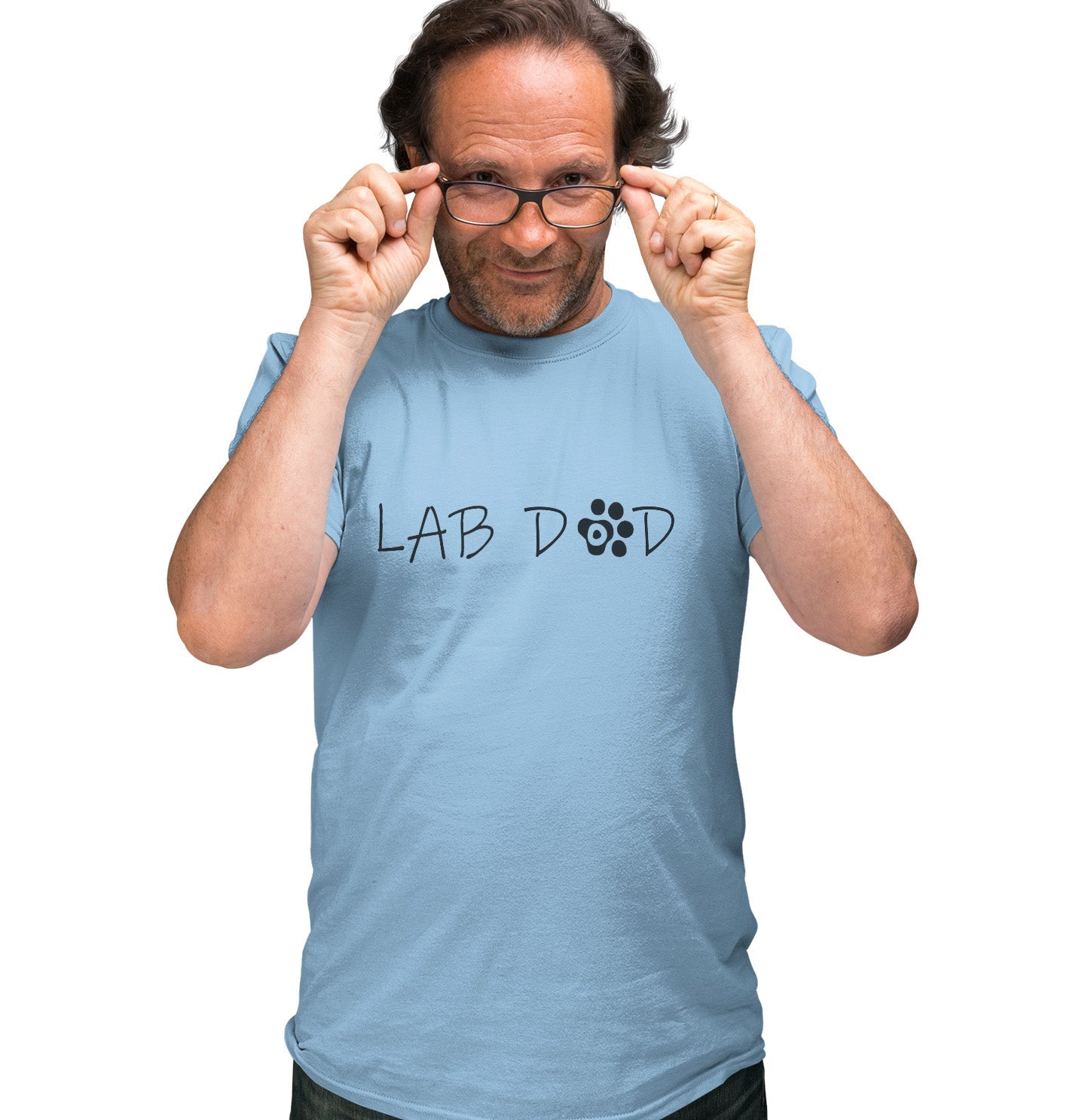 Paw Text Lab Dad - Adult Unisex T-Shirt