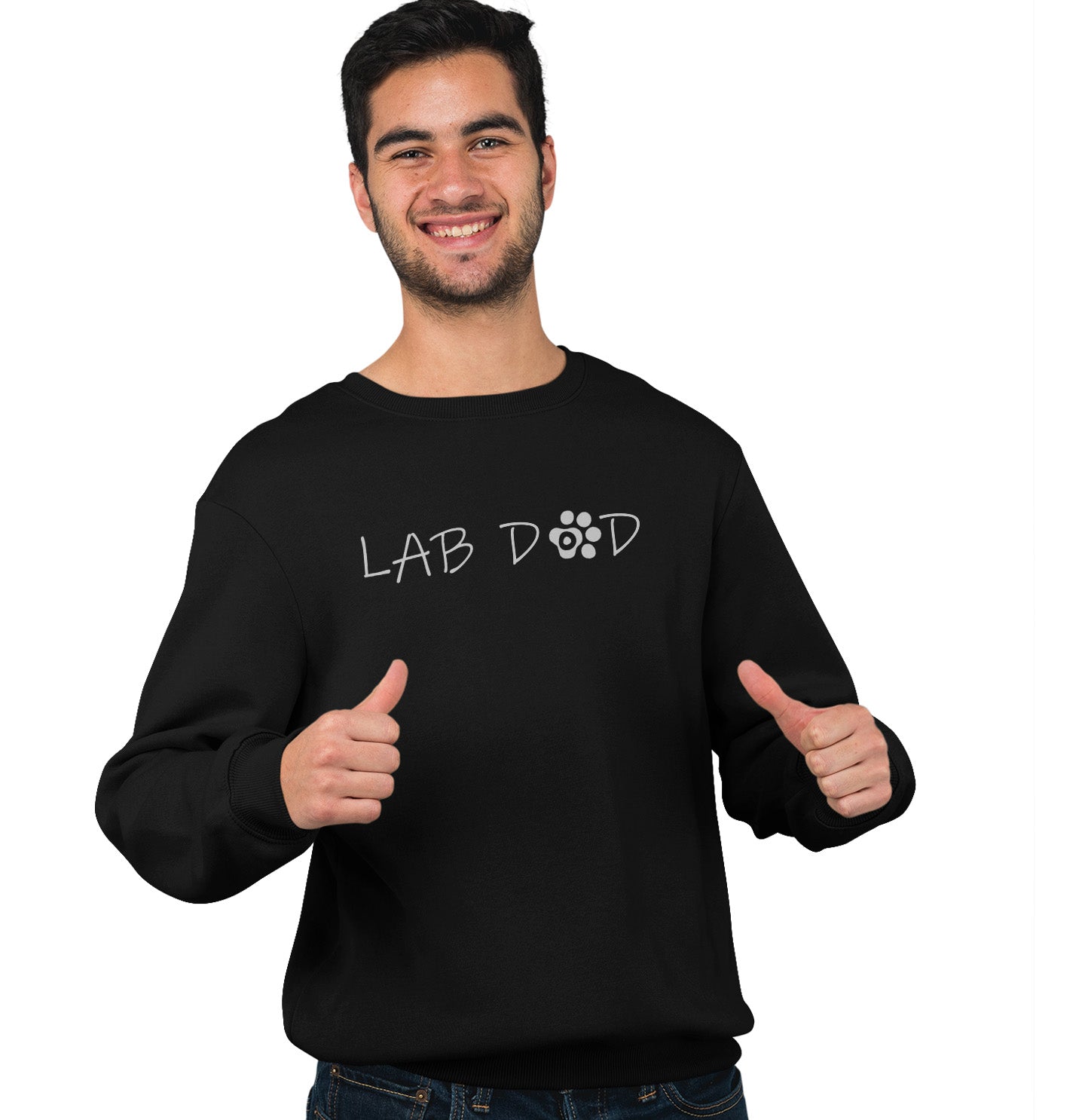 Paw Text Lab Dad - Adult Unisex Crewneck Sweatshirt