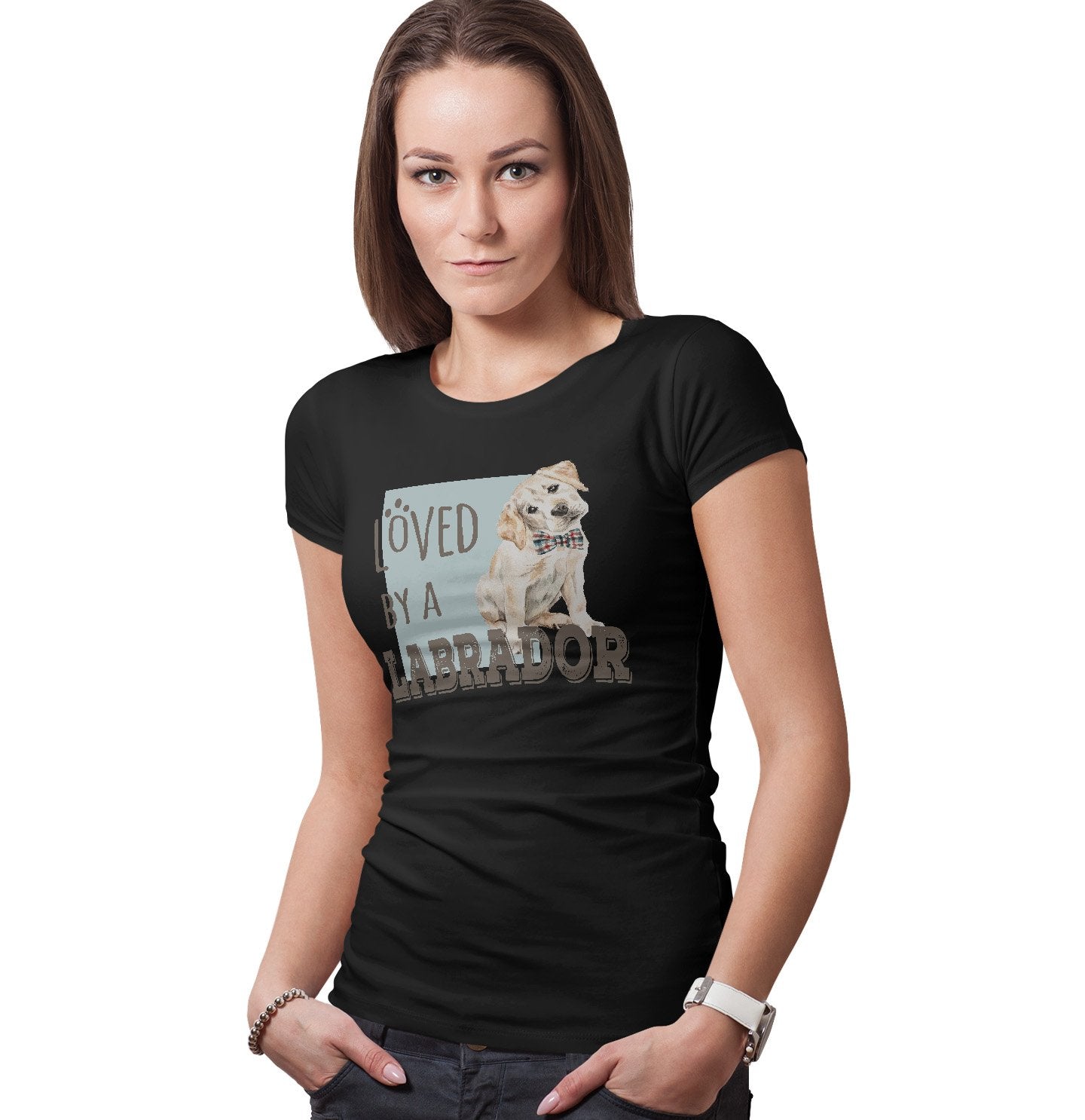 Loved by a Labrador - Women's Fitted T-Shirt
