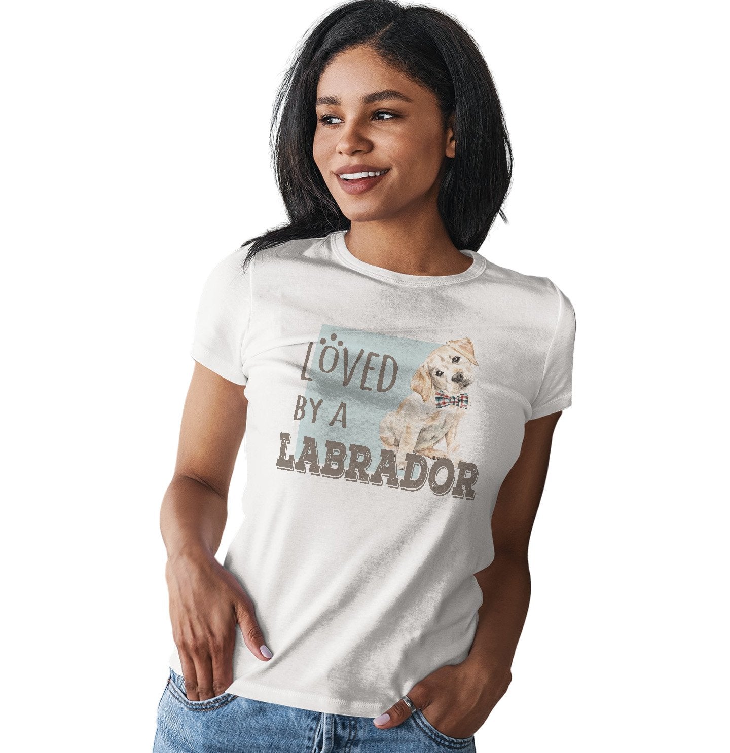 Loved by a Labrador - Women's Fitted T-Shirt