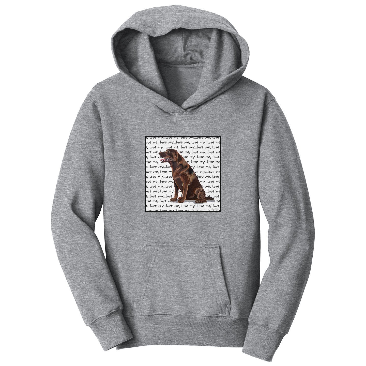 Chocolate Lab Love Text - Kids' Unisex Hoodie Sweatshirt