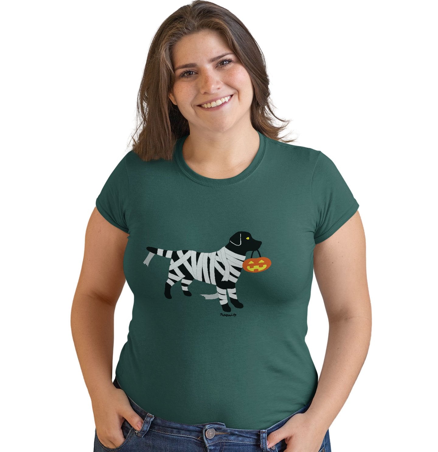 Black Lab Mummy Trick or Treater - Women's Fitted T-Shirt