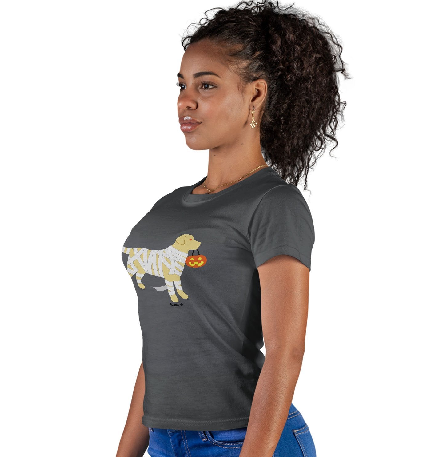 Yellow Lab Mummy Trick or Treater - Women's Fitted T-Shirt