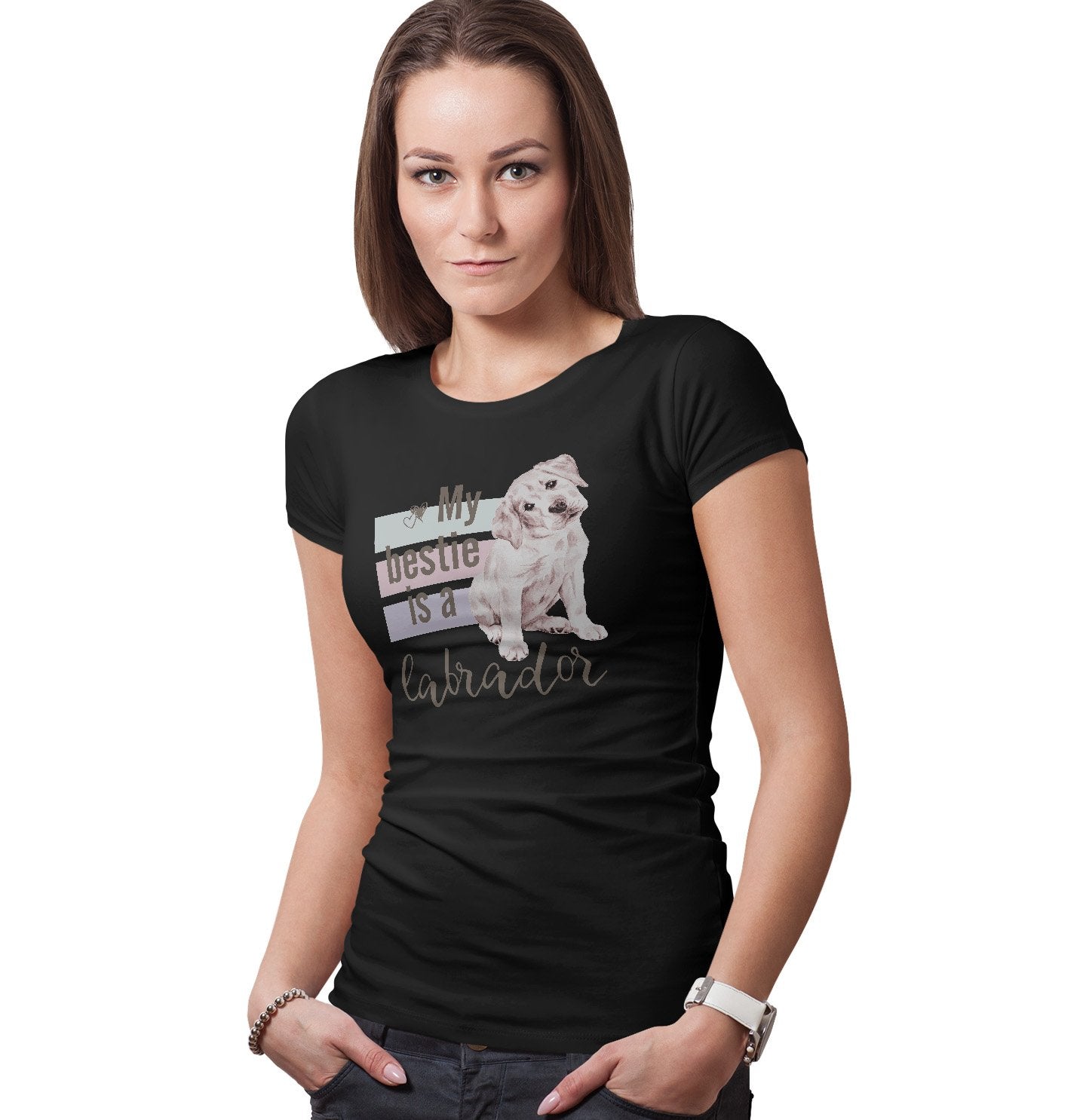 My Bestie is a Labrador - Women's Fitted T-Shirt