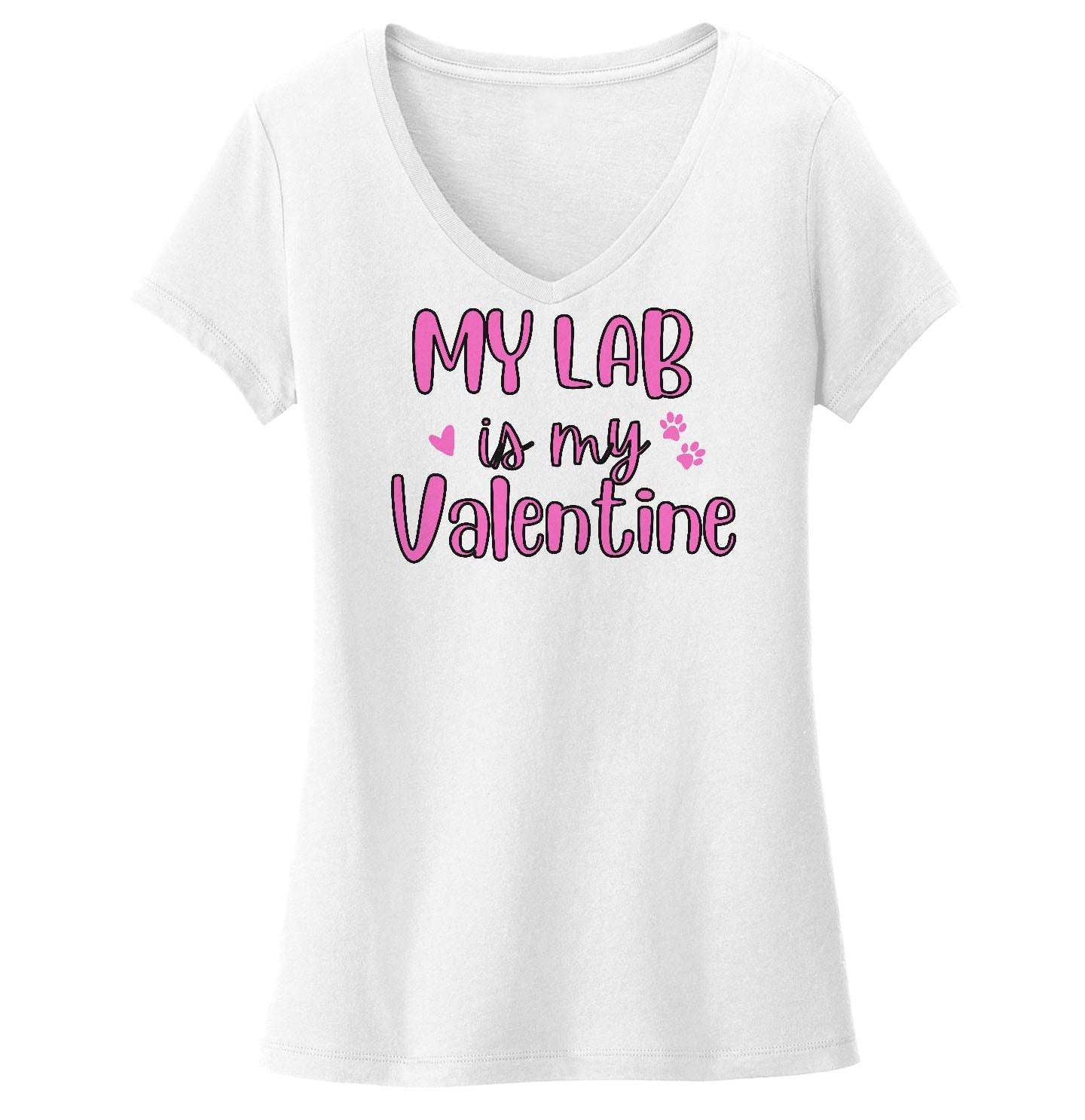 My Lab Valentine - Women's V-Neck T-Shirt