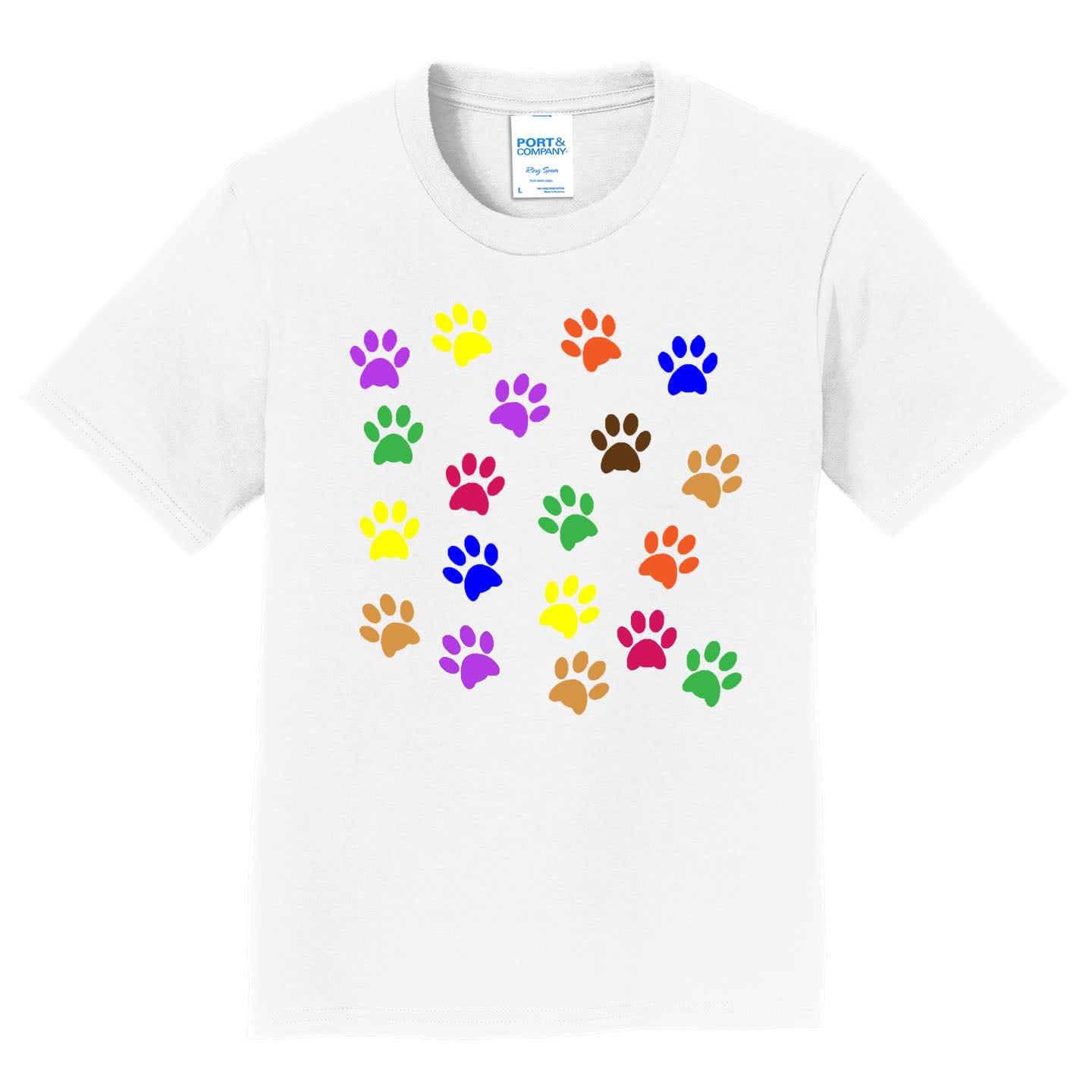 Colorful Paw Prints - Kids' Unisex T-Shirt