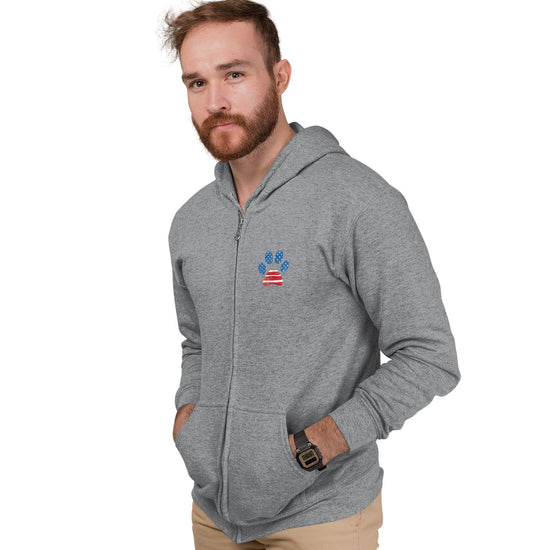 Pawtriotic Pawprint | Labradors | Full-Zip Hoodie Sweatshirt