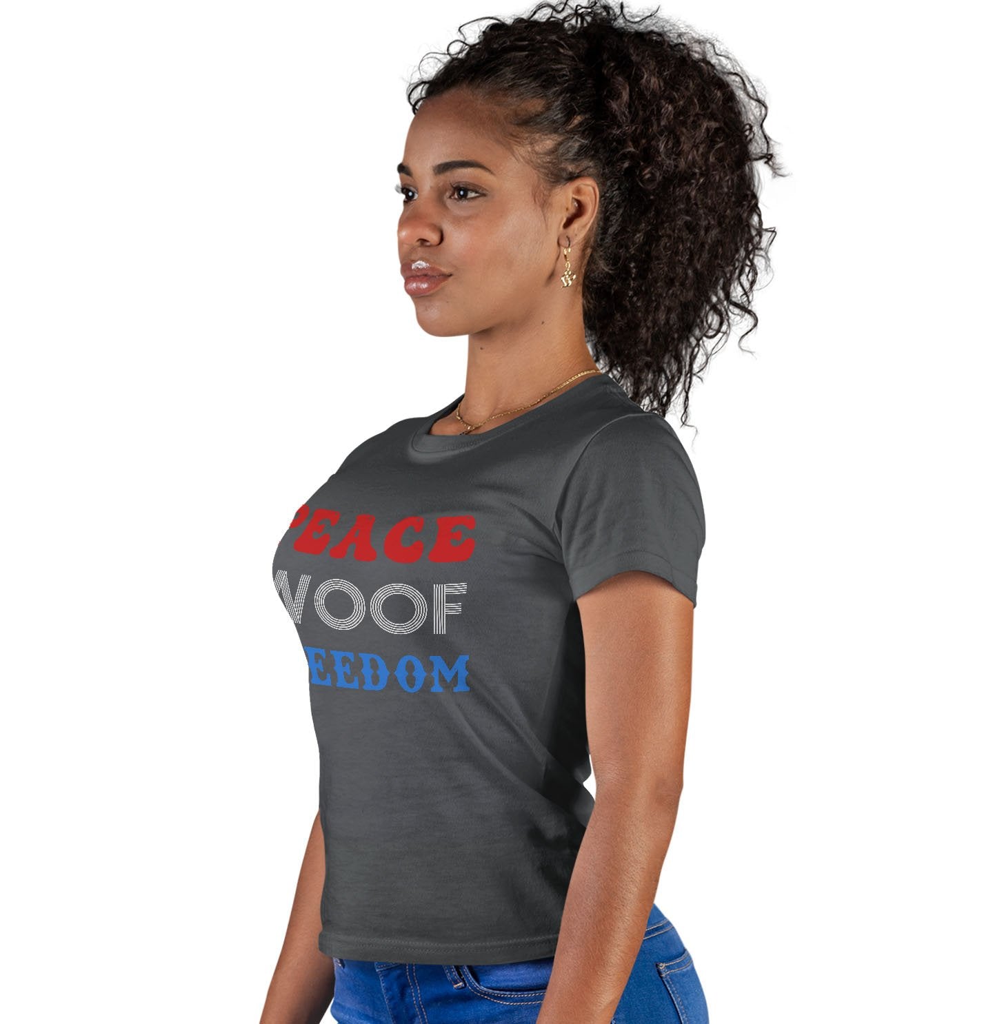 Peace Woof Freedom - Women's Fitted T-Shirt