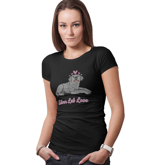 Silver Lab Love - Women's Fitted T-Shirt