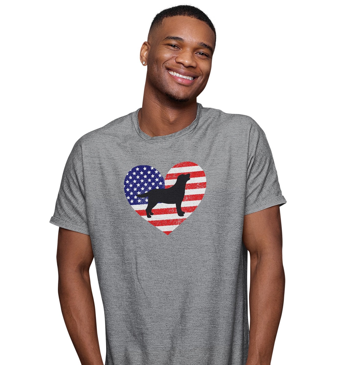 USA Flag Lab Silhouette - Adult Unisex T-Shirt