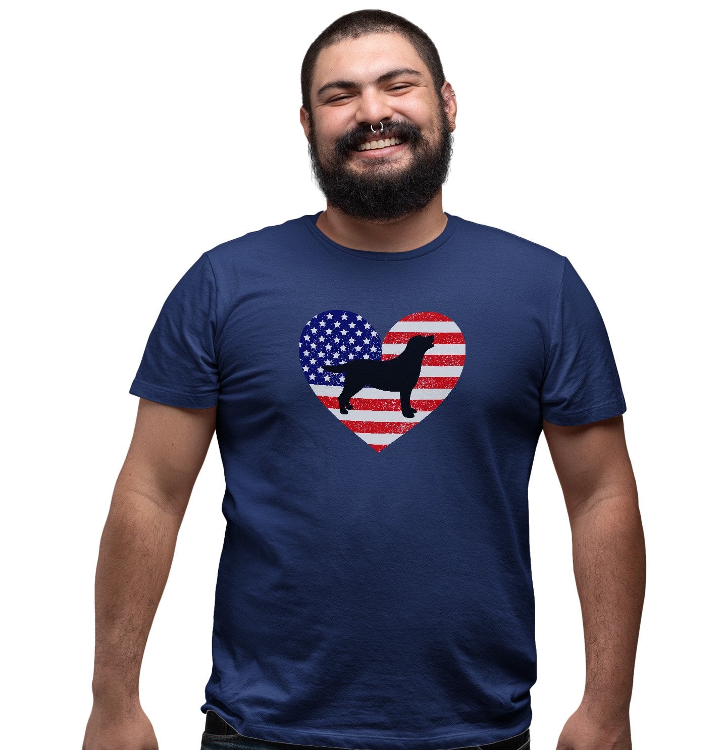 USA Flag Lab Silhouette - Adult Unisex T-Shirt