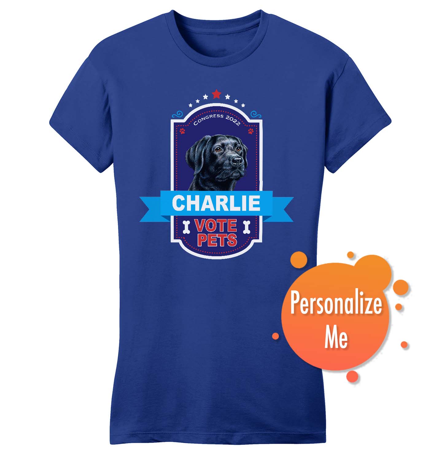 Vote Pets Candidate - Personalized Custom Women's Fitted T-Shirt