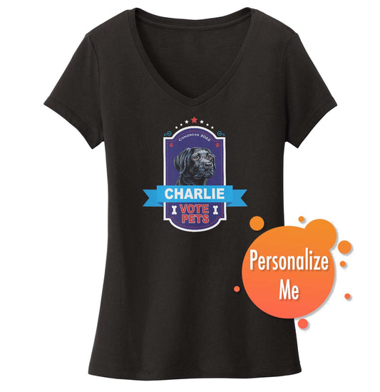 Vote Pets Candidate - Personalized Custom Women's V-Neck T-Shirt