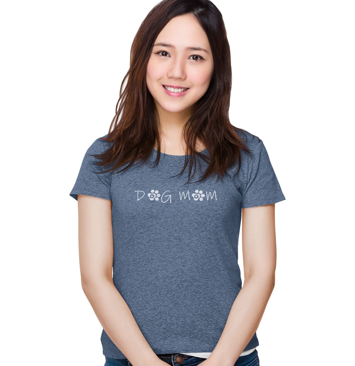Dog Mom - Paw Text - Women's Tri-Blend T-Shirt