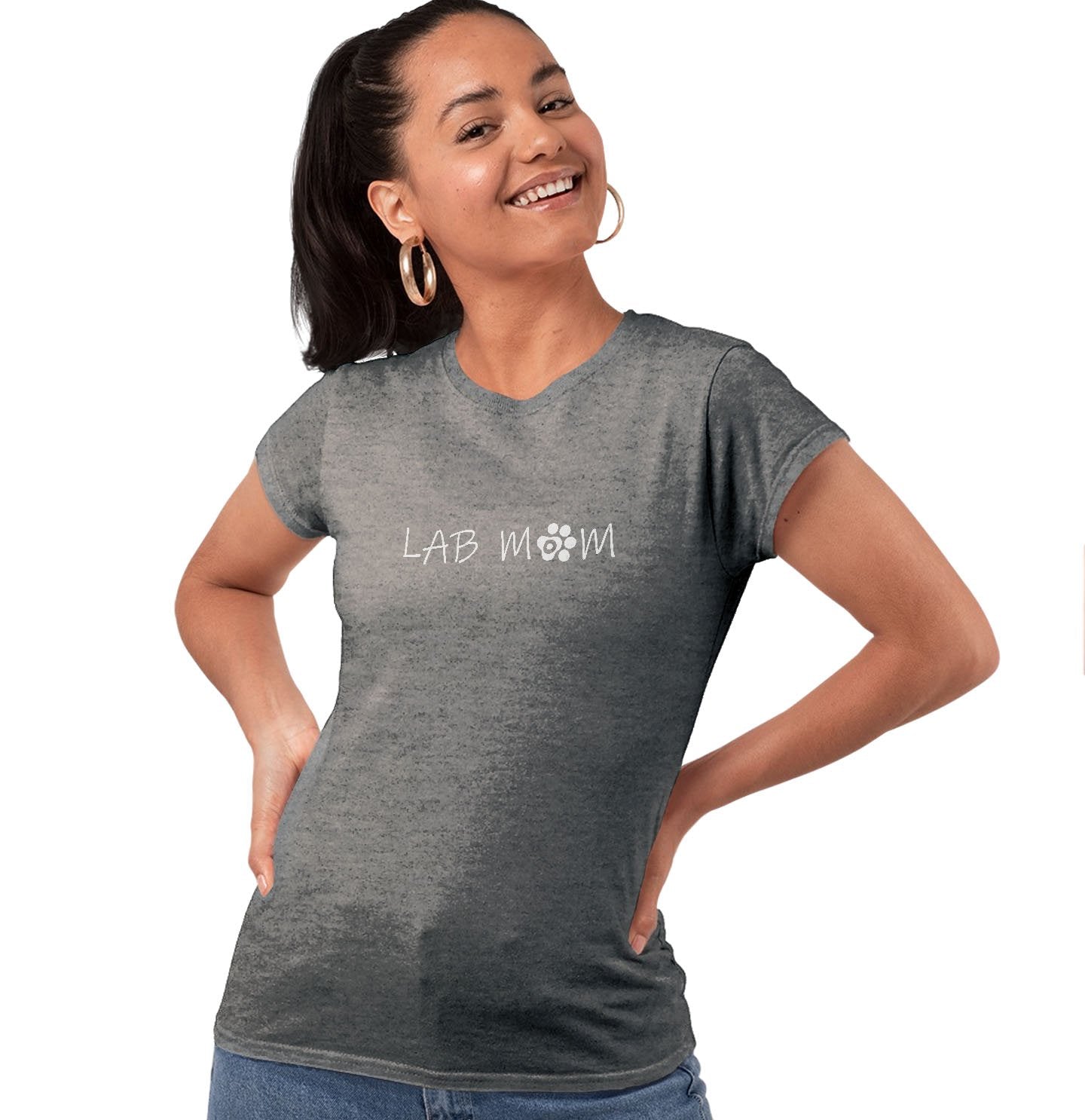 Lab Mom - Paw Text - Women's Tri-Blend T-Shirt