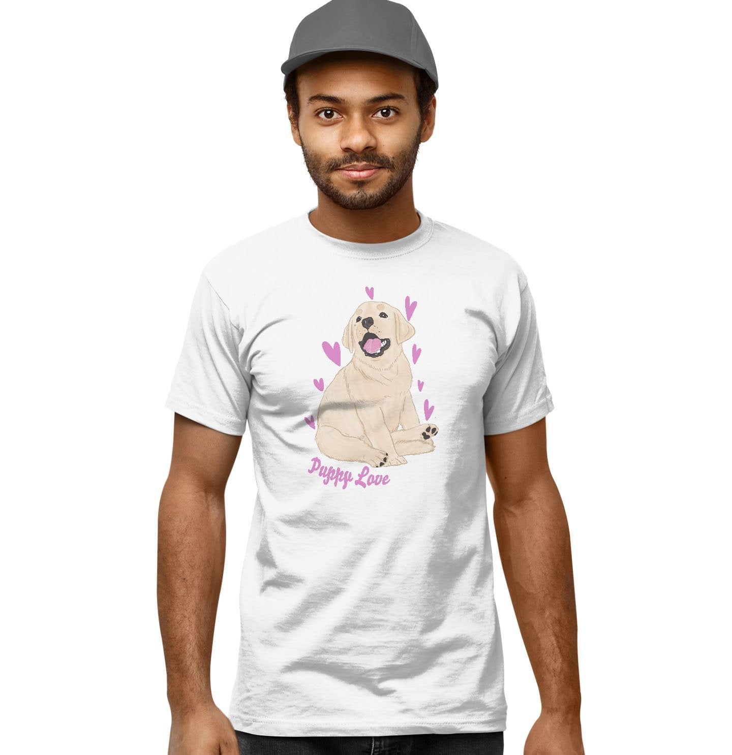 Yellow Labrador Puppy Love - Adult Unisex T-Shirt