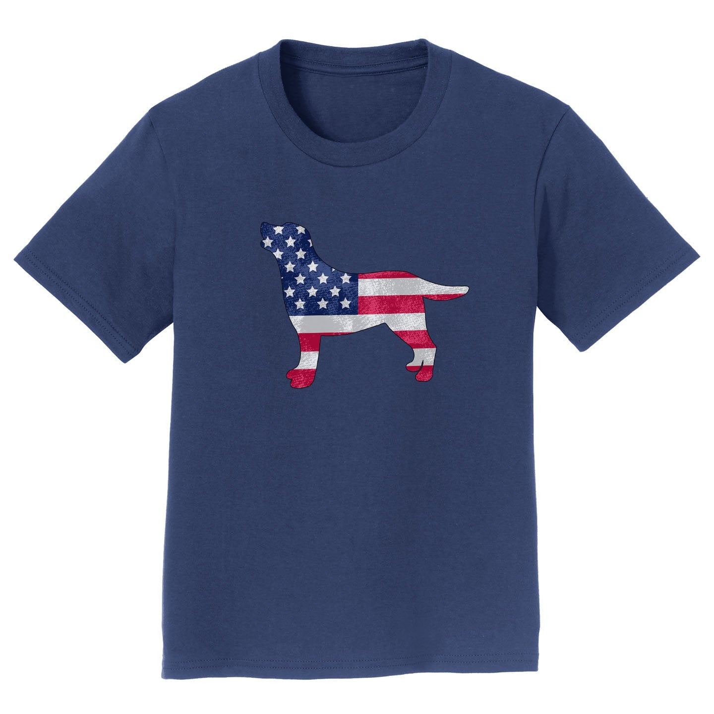 USA Flag Pattern Lab Silhouette - Kids' Unisex T-Shirt