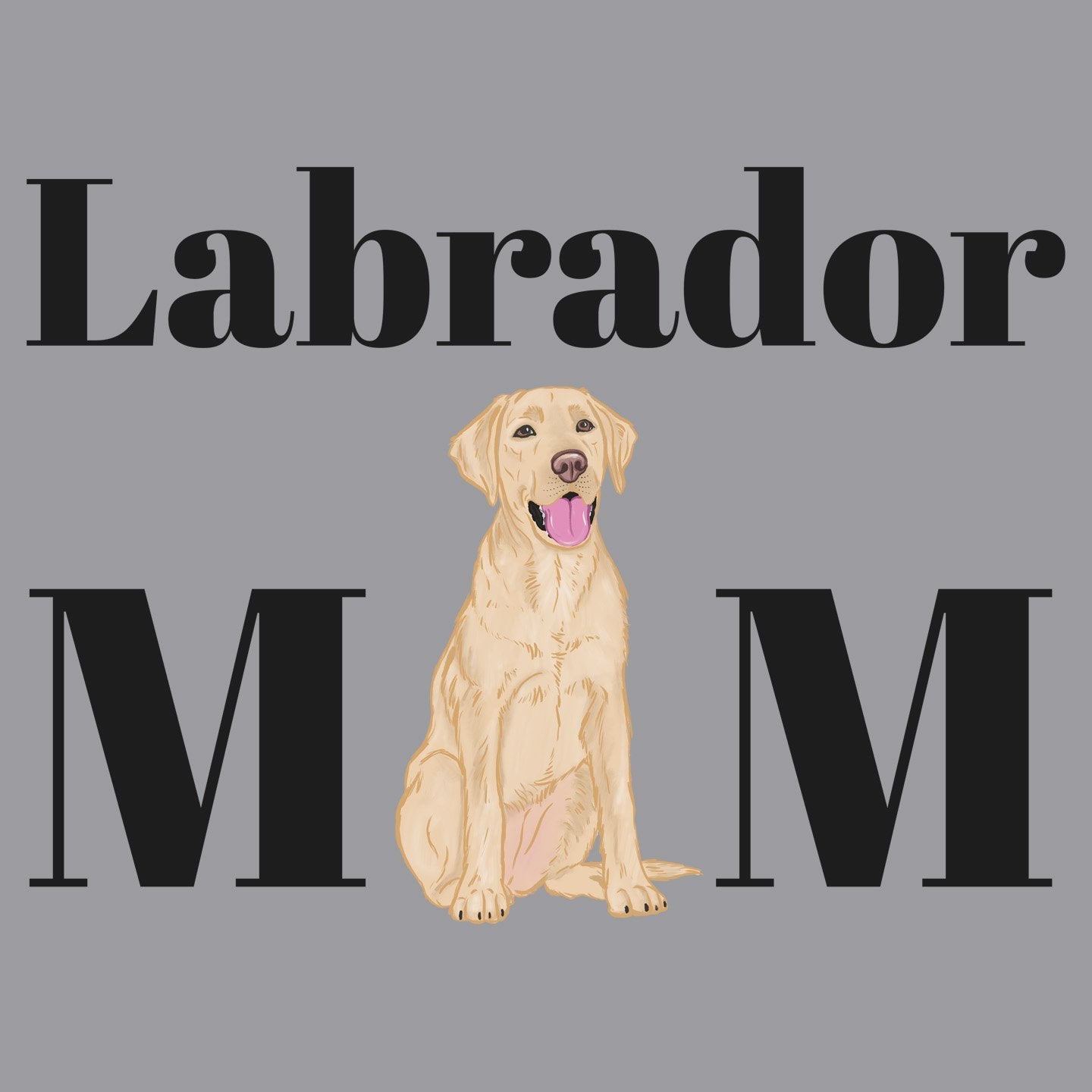 Yellow Labrador Mom Illustration - Adult Unisex Crewneck Sweatshirt