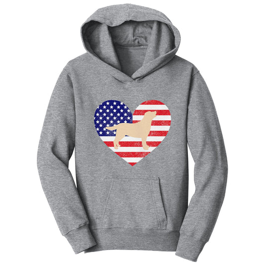 USA Flag Yellow Lab Silhouette - Kids' Hoodie Sweatshirt